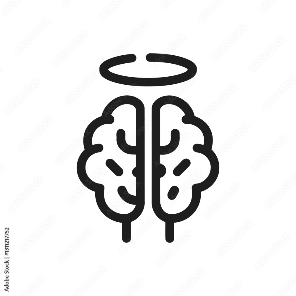 Halo Brain Symbol Icon Halo Brain Symbol Icon