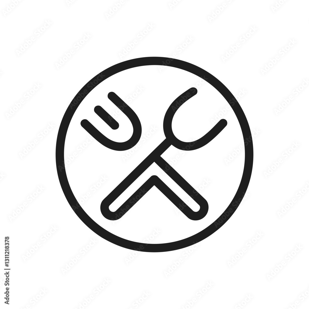 Fork and Spoon Circle Icon Fork and Spoon Circle Icon