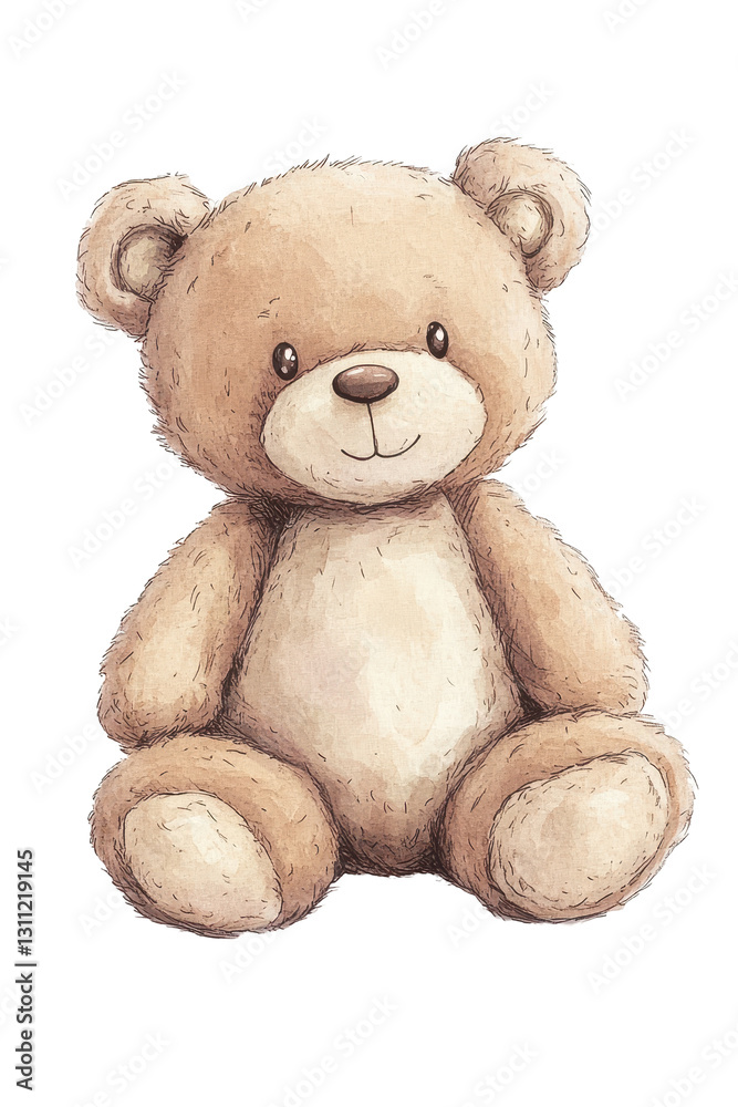 Obraz premium Isolated Teddy Bear Watercolor