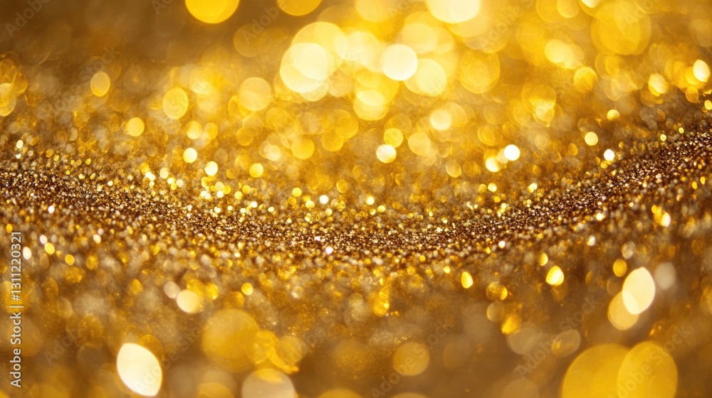 An abstract golden background displays shimmering bokeh and granular texture An abstract golden background displays shimmering bokeh and granular texture