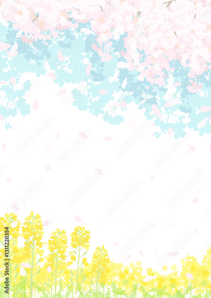 桜と春の空 菜の花畑 桜と春の空 菜の花畑