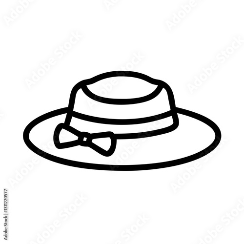 Illustration or icon of summer hat or sun hat