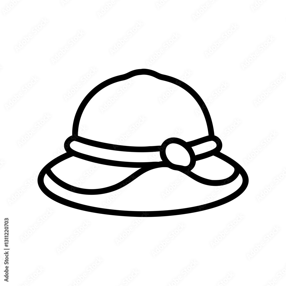 Fototapeta premium Illustration or icon of summer hat or sun hat