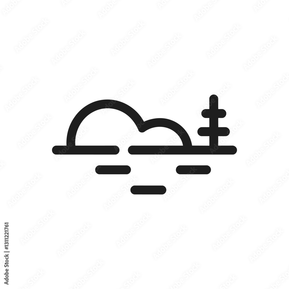 Cloud and Tree Icon Cloud and Tree Icon