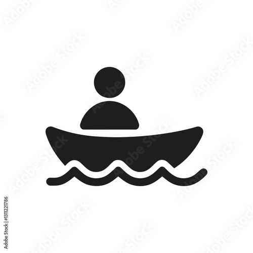 Person in Rowboat Icon
