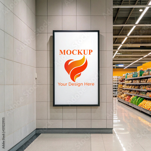 Modern Indoor Wall PSD Mockup Design 3D Style