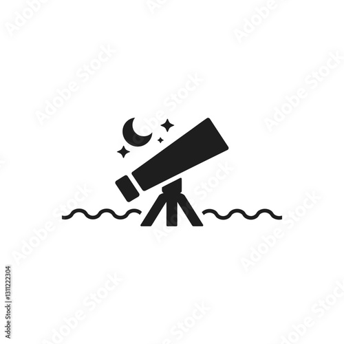 Telescope Night Sky Icon