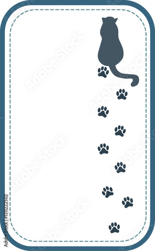 足跡をつけながら歩く猫のシルエット