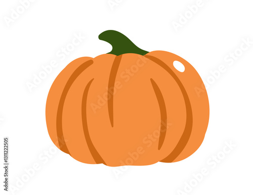 Pumpkin, round orange vegetable. Autumn harvest, seasonal fall crop. Organic ...