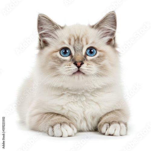 Wallpaper Mural Captivating Kitten Portrait: An endearing close-up of a fluffy kitten with striking blue eyes, exuding charm and playfulness. Torontodigital.ca