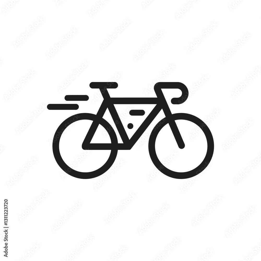 Bicycle with speed lines icon Bicycle with speed lines icon
