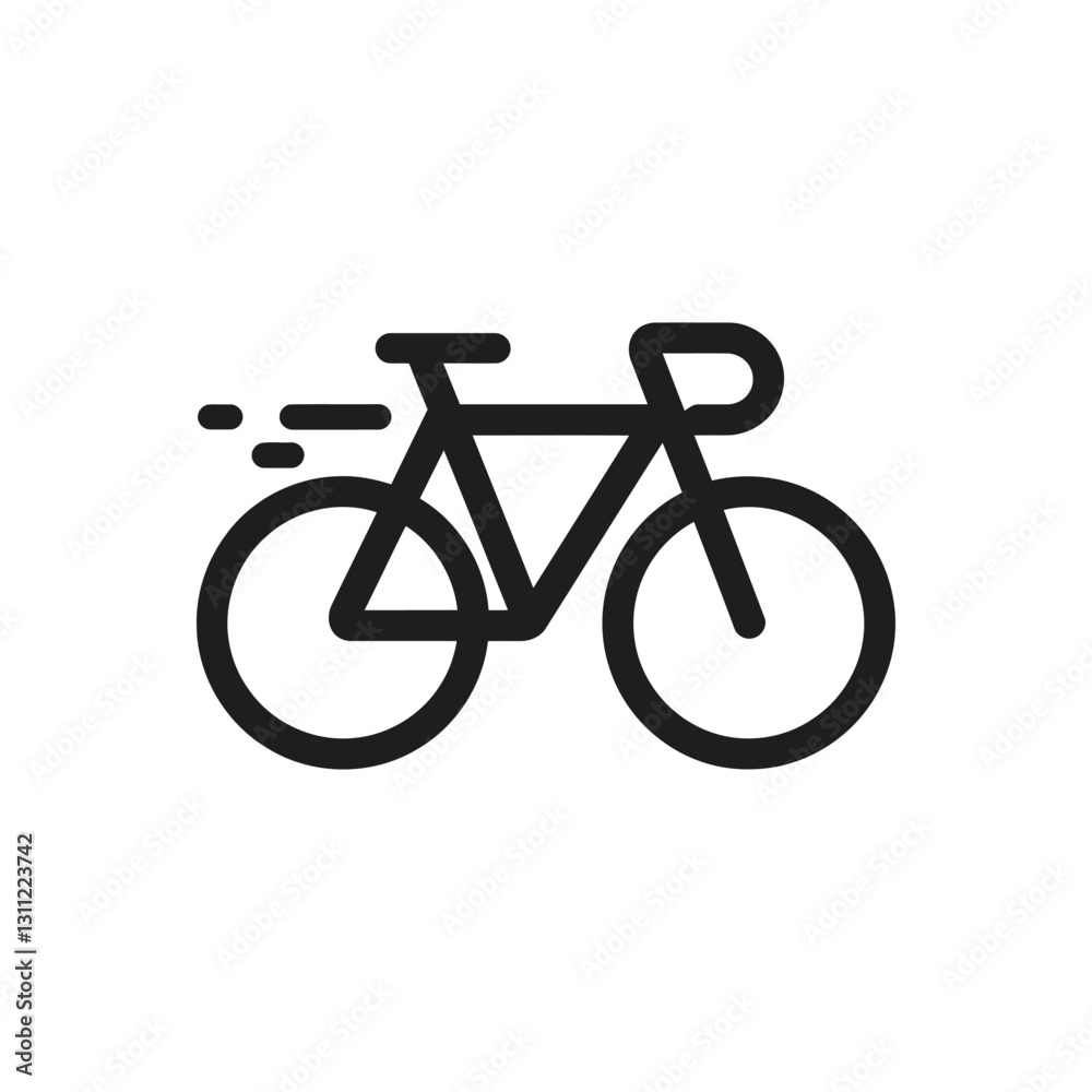 Minimalist bicycle motion icon Minimalist bicycle motion icon