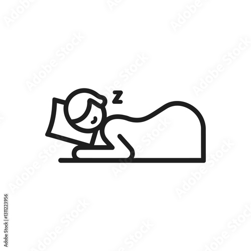 Sleeping person resting peacefully icon