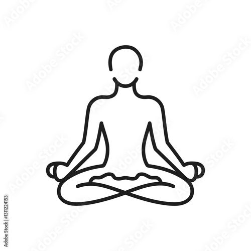 Person meditating in peace icon