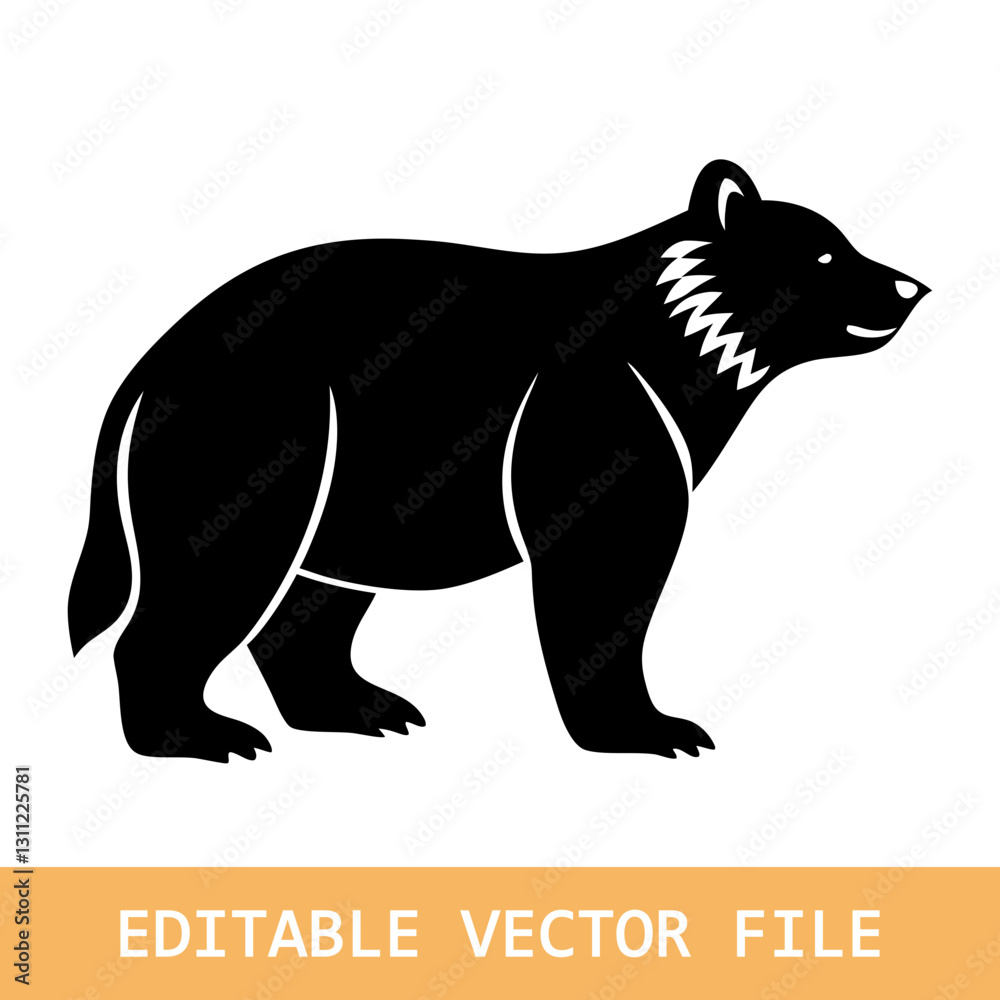 Obraz premium bear, bear line art, bear outline, animal, bear doodle, bear zentangle, bear flower, bear mandala, handrawn, hand drawn, hand draw, vector, silhouette, mammal, illustration, elephant, wild, dog, wildl