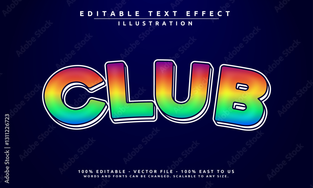 Editable text effect with a stylish Club. Modern, bold, and easy to customize for party flyers, banners, and more. Editable text effect with a stylish Club. Modern, bold, and easy to customize for party flyers, banners, and more.