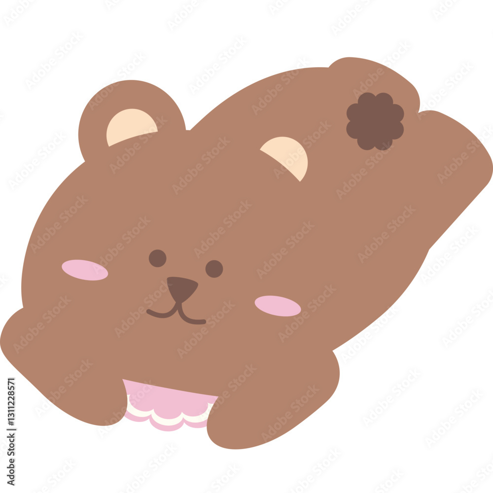 Cute Kawaii Baby Bear Rolling Playfully – Adorable Pastel Nursery Illustration Cute Kawaii Baby Bear Rolling Playfully – Adorable Pastel Nursery Illustration