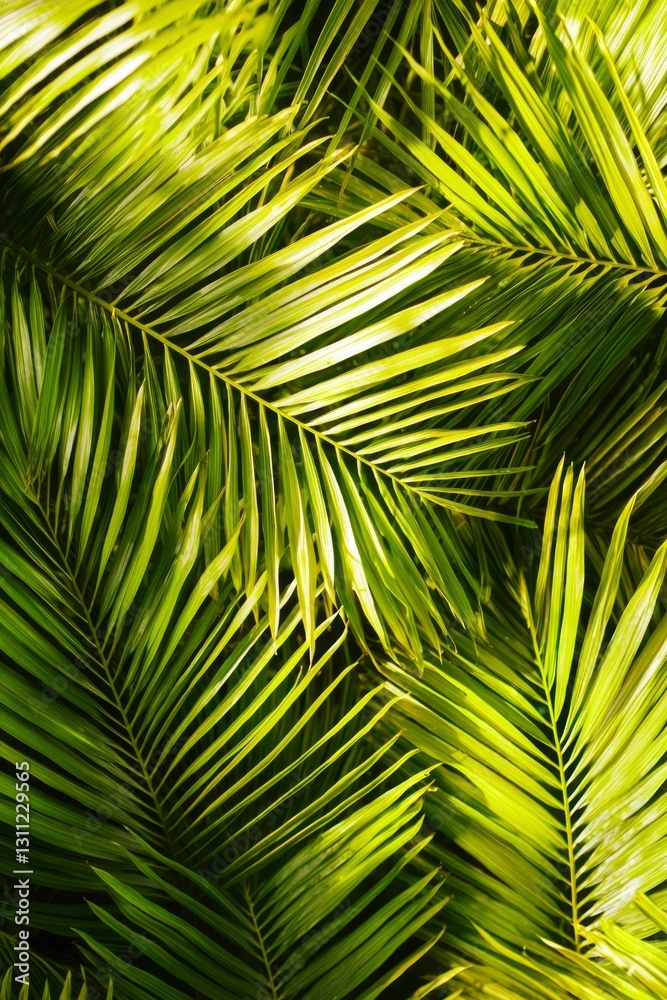Obraz premium Palm Fronds Close-Up Sunlight