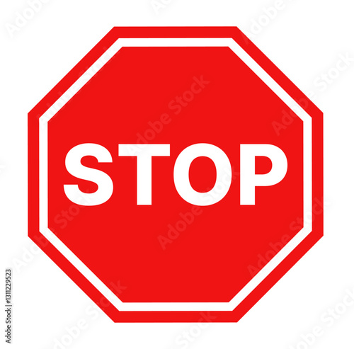 Red stop sign icon vector illustration