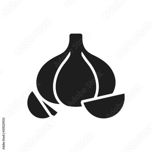 Garlic Clove Cut Icon