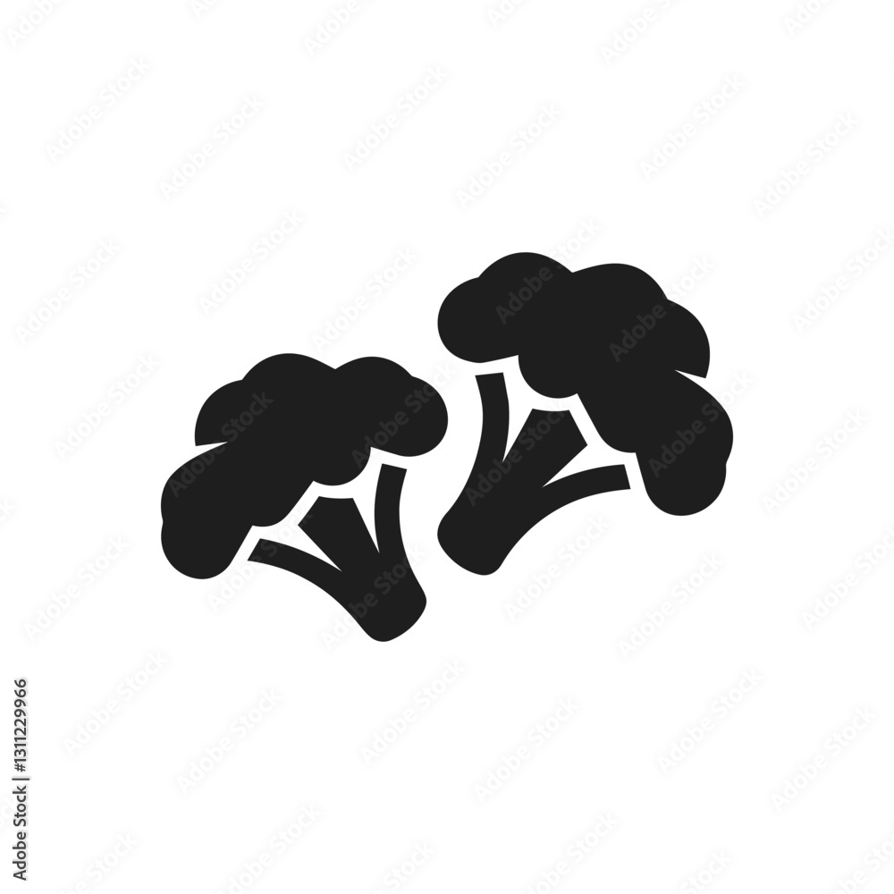 Broccoli Double Heads Icon Broccoli Double Heads Icon