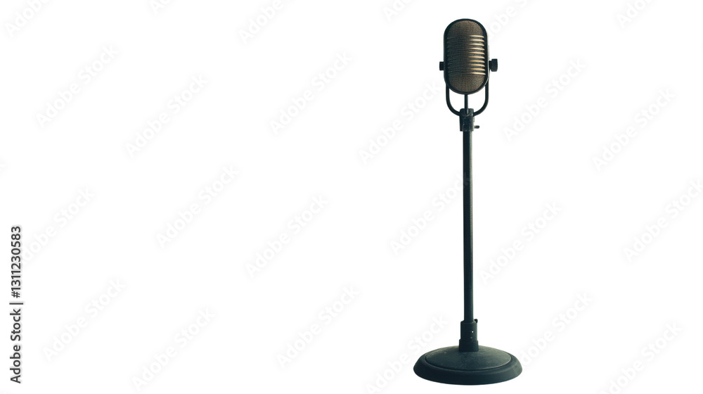Obraz premium black vocal microphone isolated on white background