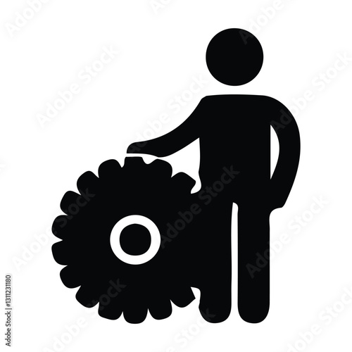 icon of person with building work tools