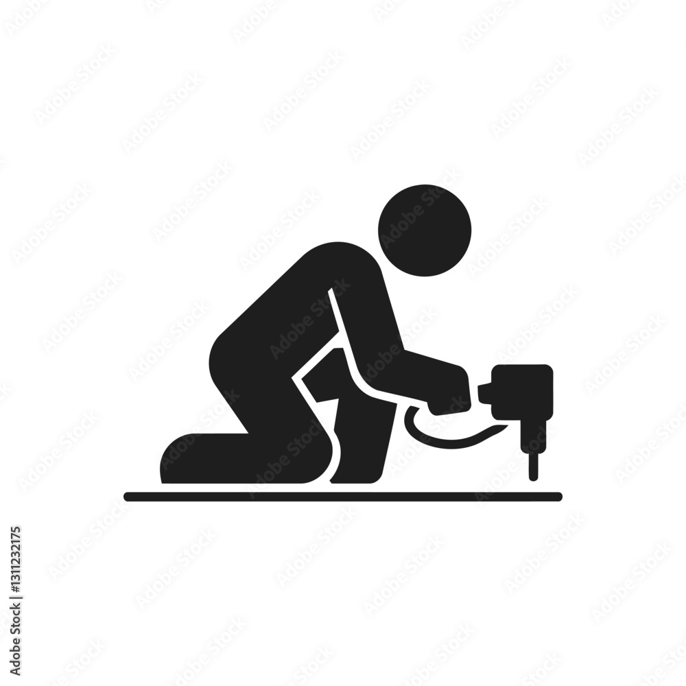Tile Drilling Work Icon Tile Drilling Work Icon