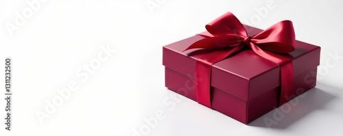 Elegant chocolate box, tied with a satin ribbon, isolated , brown, packaging