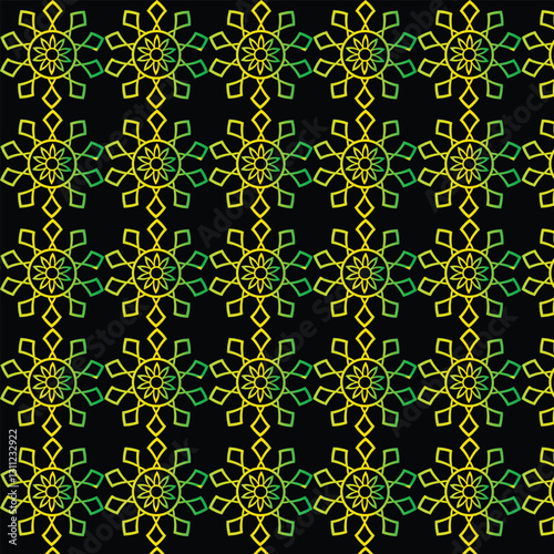seamless pattern with golden flowers