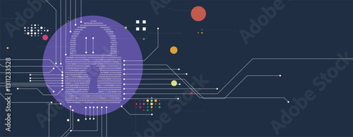 Lock is a sign of cyber security industry