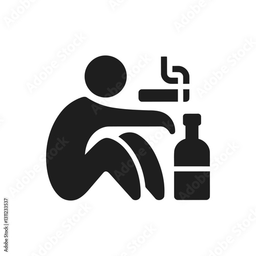 Smoking Alcohol Addiction Icon