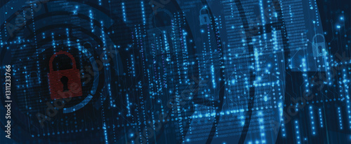 Lock is a sign of cyber security industry