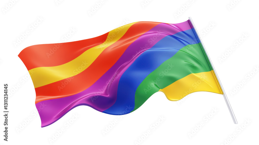 Obraz premium flag of rainbow isolated on white background