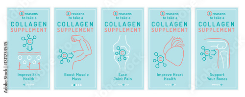 Five reasons to take a collagen supplement. Informative web banner.