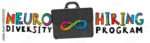 Neurodiversity hiring landscape poster, banner in colorful style