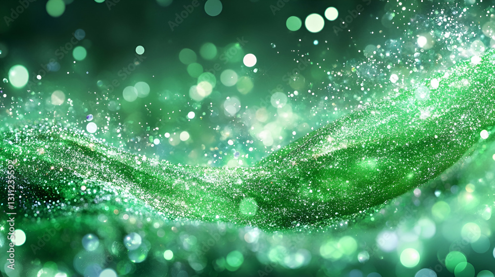 Emerald Green Glitter Wave Abstract Background Emerald Green Glitter Wave Abstract Background