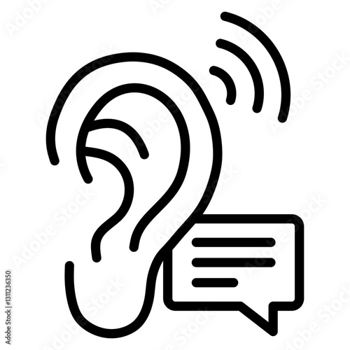 Active Listening Outline Icon