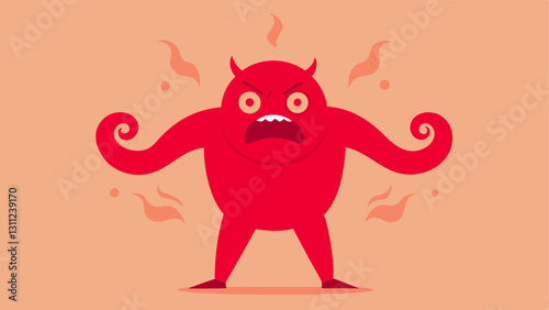 Whirlwind of Rage A character standing in a dynamic pose their body slightly bent forward as if in midshout. The face is a vivid red with wideopen eyes and a gaping mouth. Spirals