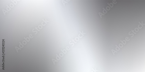 Modern chrome gradient surface with light gloss. Vector aluminum grey sheet with reflection design