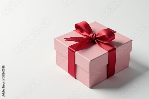 Luxury chocolate gift box with tied ribbon, white background , texture, cocoa, gift box