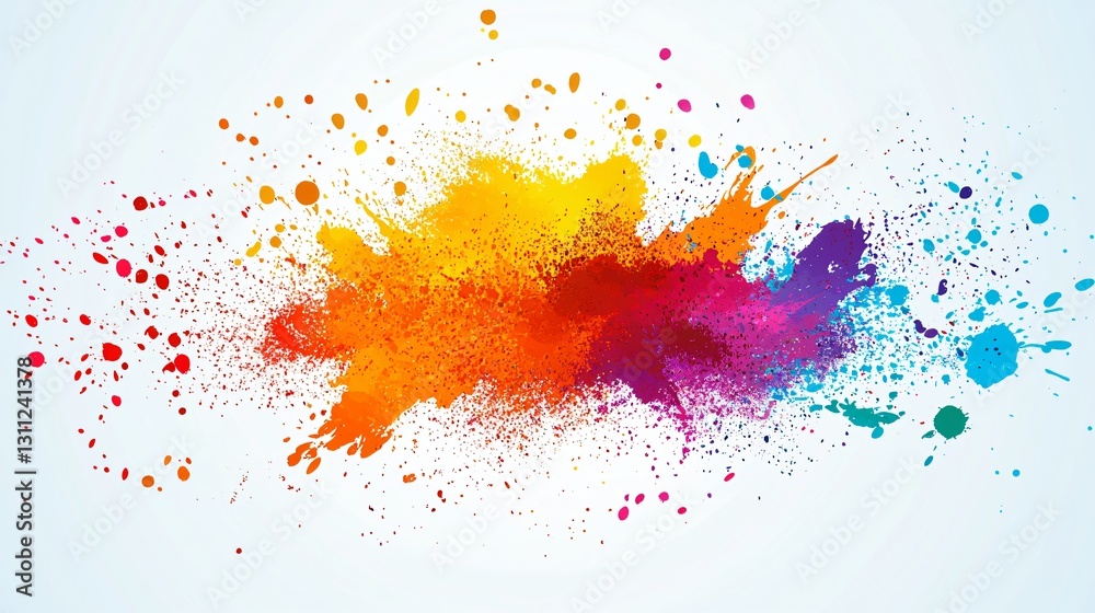 Vibrant Rainbow Color Splashes Abstract Paint Explosion Artistic Background Texture Vibrant Rainbow Color Splashes Abstract Paint Explosion Artistic Background Texture
