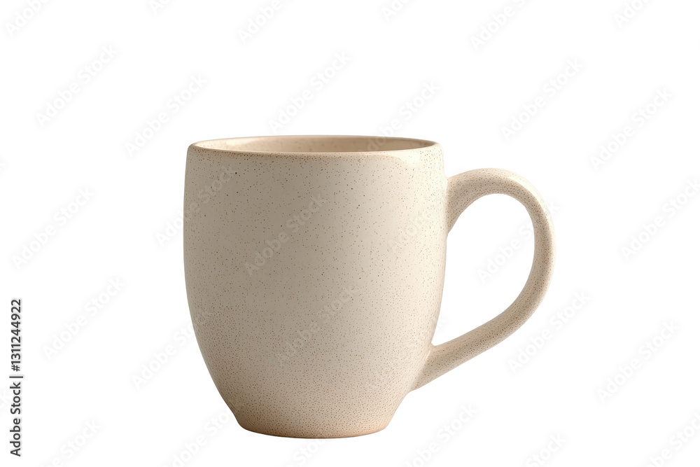 Off White Speckled Ceramic Mug on White Background Off White Speckled Ceramic Mug on White Background