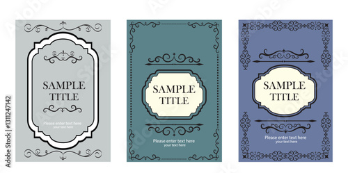 Vintage label design set, with an example of your text and Design elements for packaging design and invitations. Vector ornament and Frames and Borders Vector Illustration.