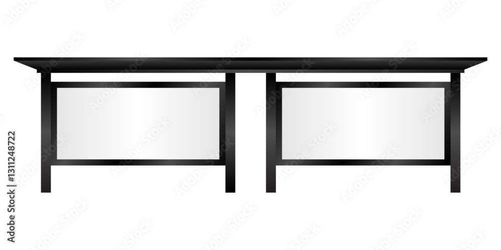Blank Billboard at Bus Stop or Bus Station. Vector Illustration. Blank Billboard at Bus Stop or Bus Station. Vector Illustration.