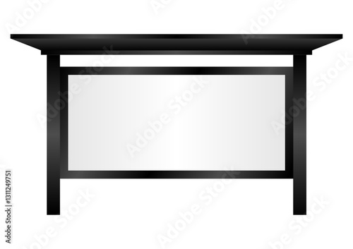 Blank Billboard at Bus Stop or Bus Station. Vector Illustration. 