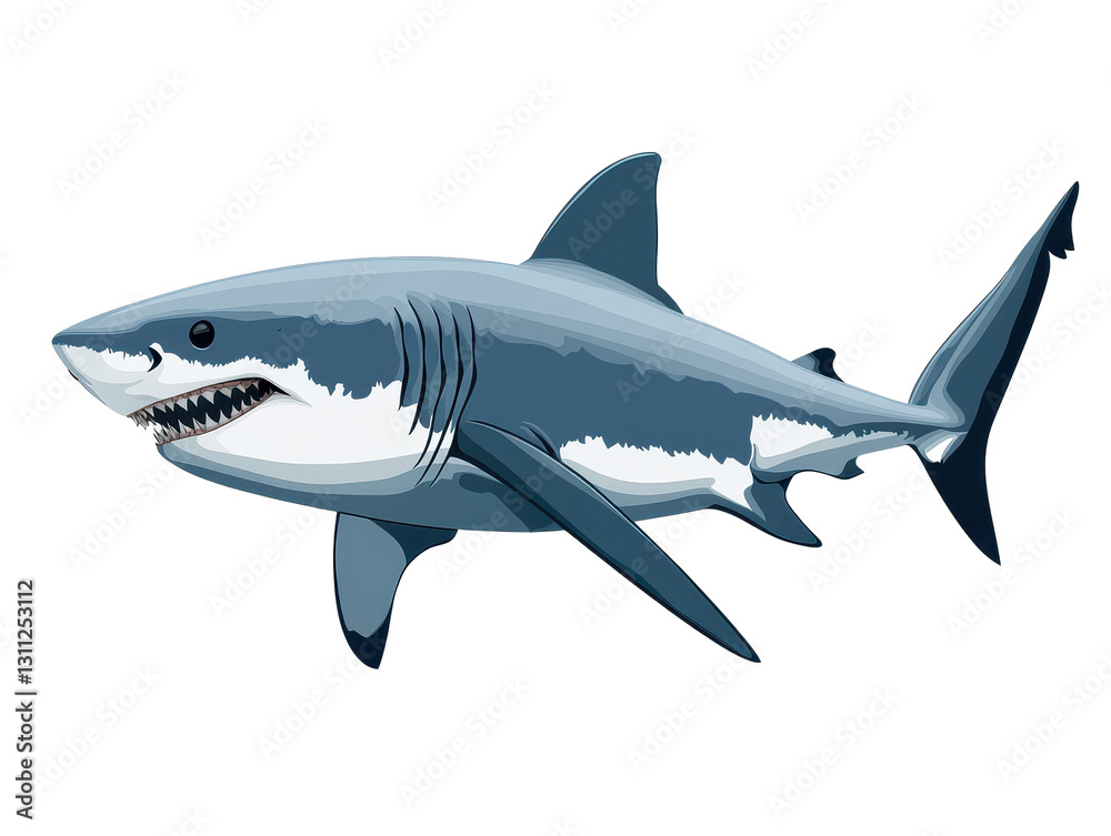 Isolated Great White Shark Isolated Great White Shark