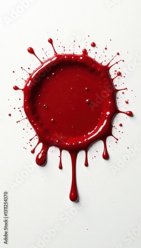 Geometric bloodstain cutouts, stark white background , minimal, pattern