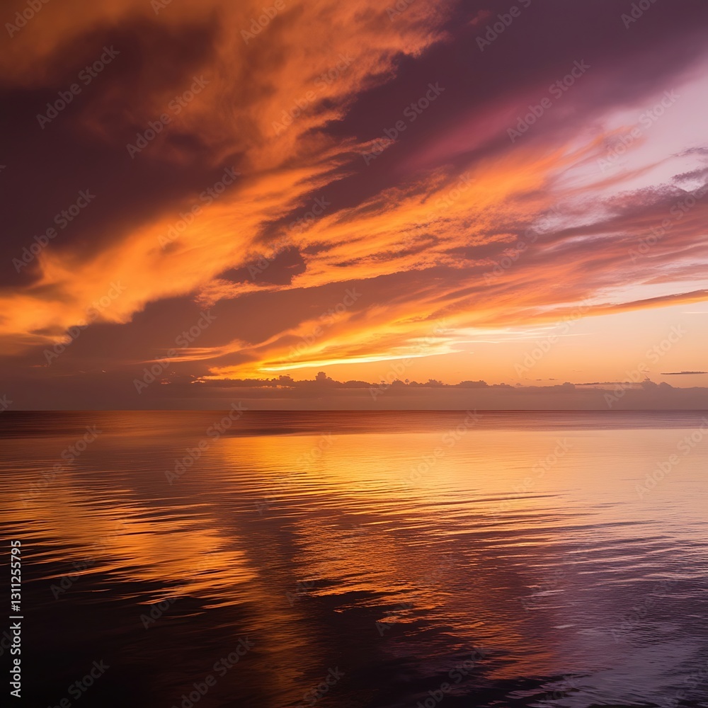 Beautiful sunset image of a lake or ocean with orange theme. Beautiful sunset image of a lake or ocean with orange theme.
