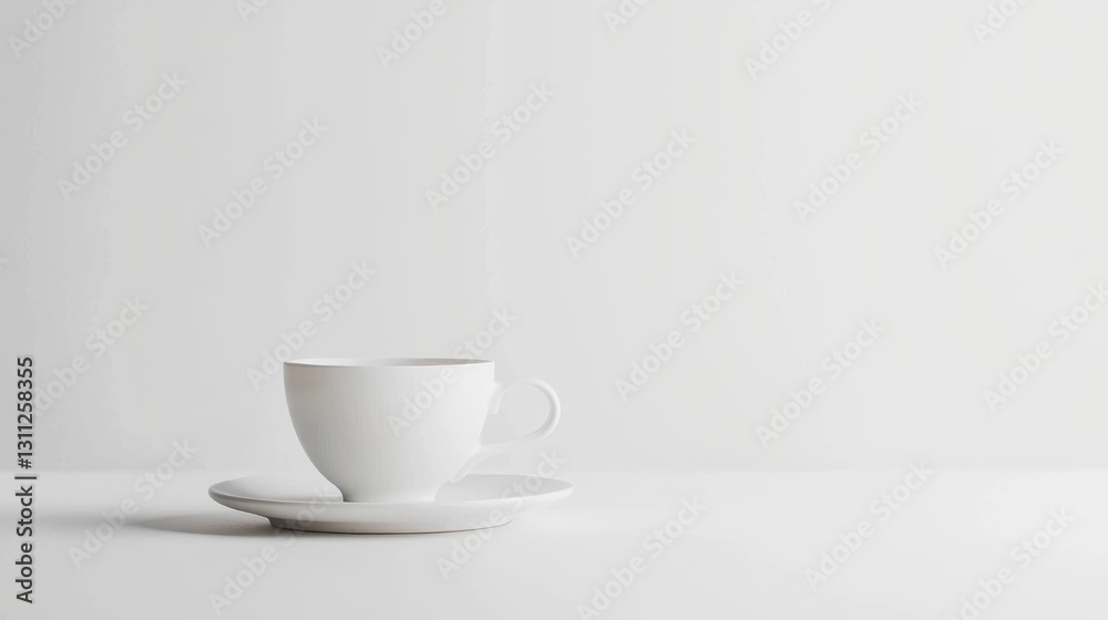 Fototapeta premium Minimalist Coffee Cup with Tablet